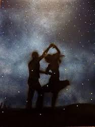 dancing under night sky